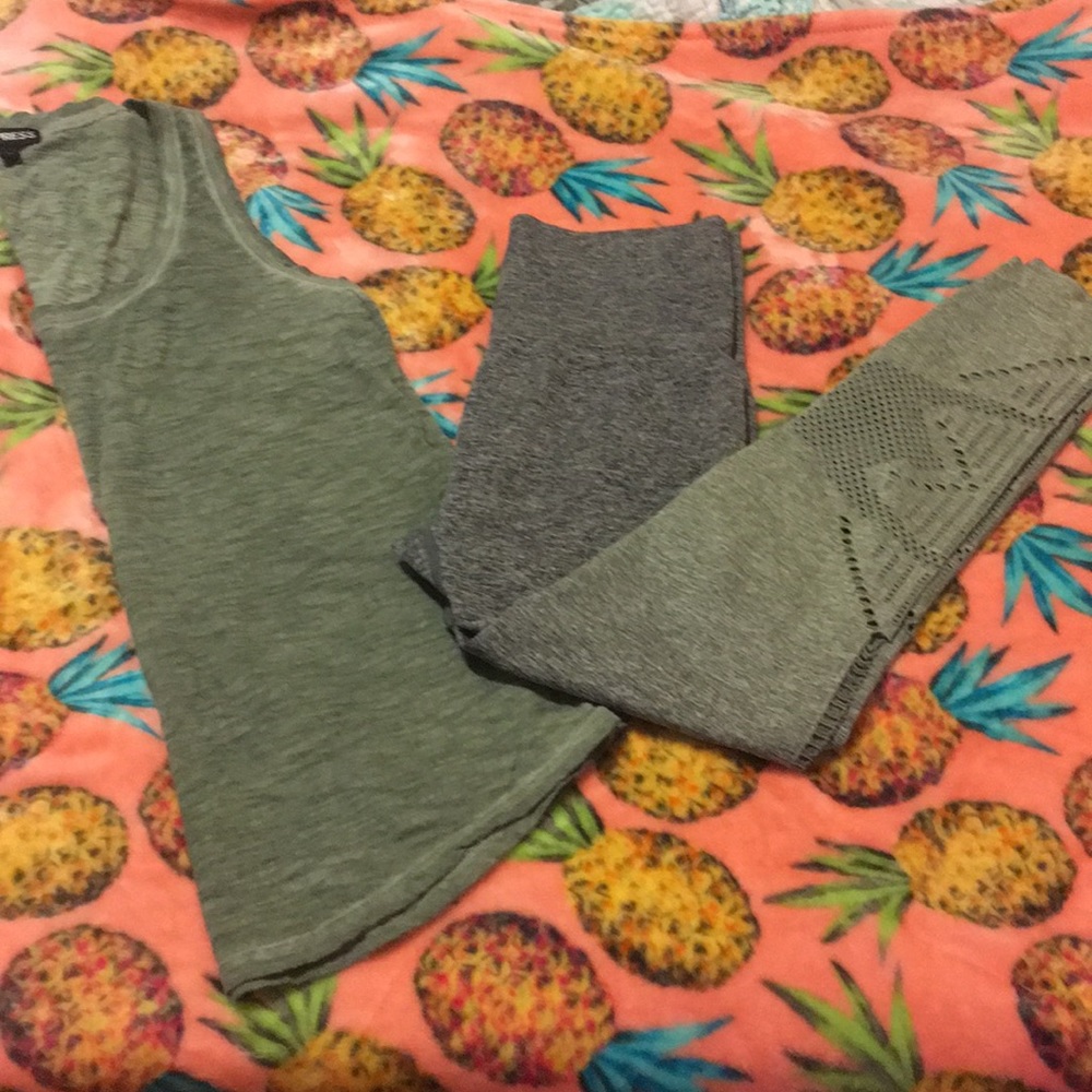 Victoria Secret Pink Brand Leggings + Express Top